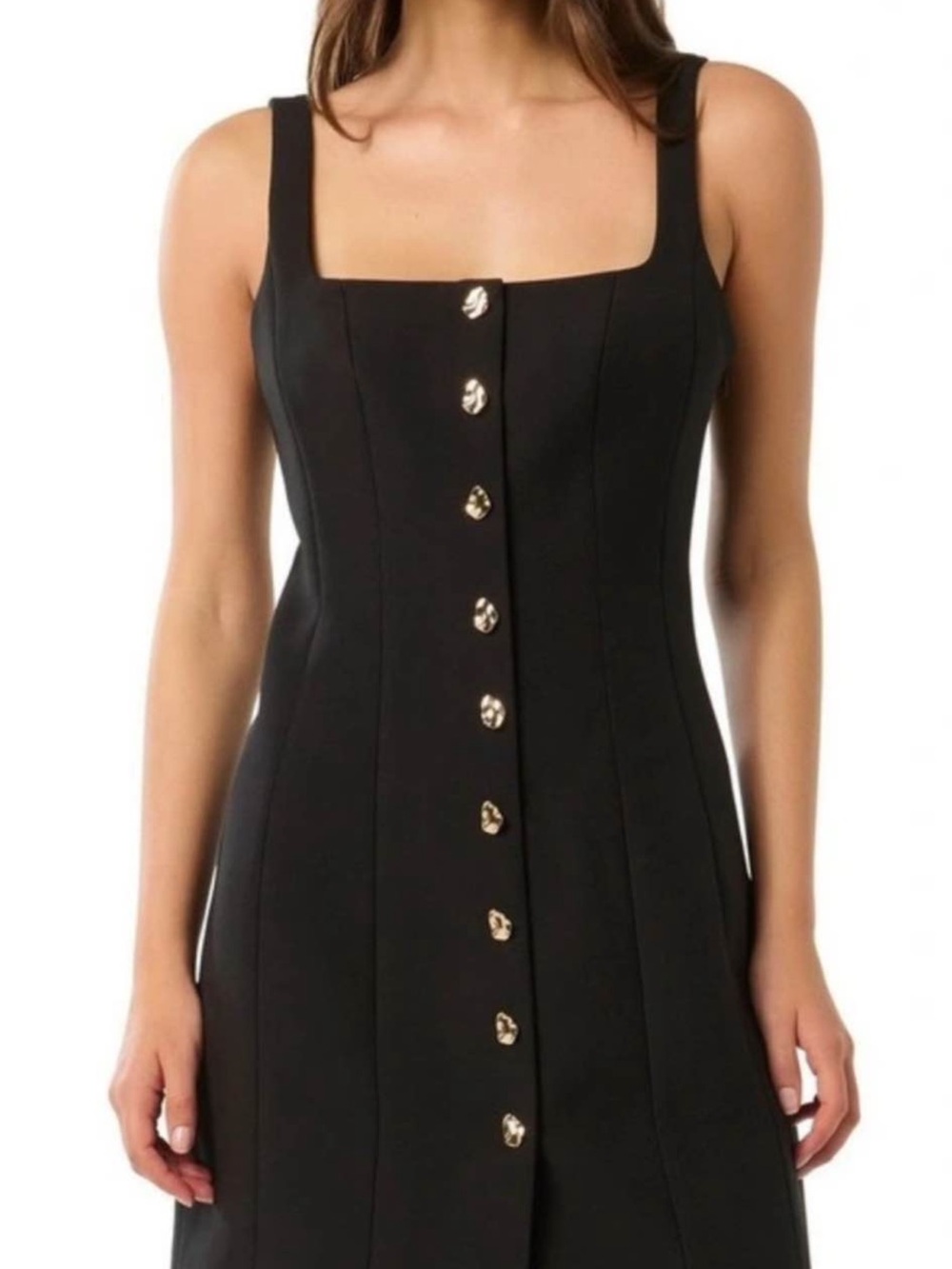 Ever New Black Strapless-Inspired Button Front Dress